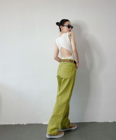 Lime Baggy Jeans #250305